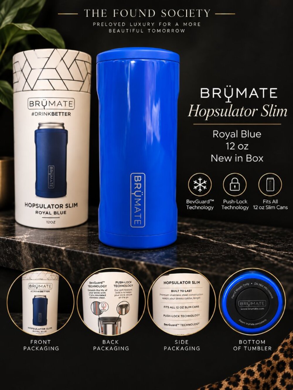BrüMate Hopsulator Slim 12 oz Royal Blue Can Cooler New in Box